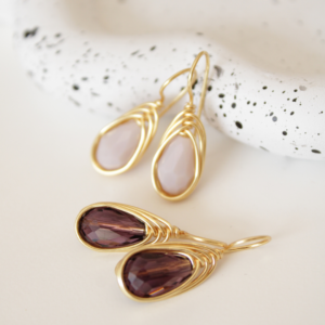 Arete sencillo cristal de gota
