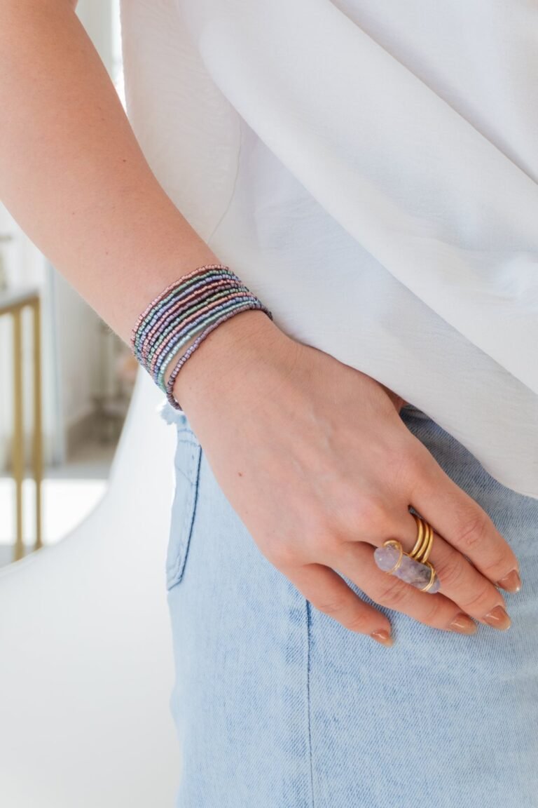 Pulsera y anillos de Flor de Agua
